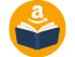 An open book with dark blue covers is centered inside an orange circle with a white lowercase letter “a" and a curved arrow above it, resembling the Amazon logo. Description generated by AI