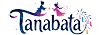The word “Tanabata" is stylized with a flowing ribbon, stars, two figures in traditional clothing, and a bamboo branch with hanging colorful paper strips. Description generated by AI