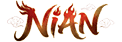 The word “Nian" is displayed in large, stylized gold and red letters with decorative cloud motifs on either side. Description generated by AI