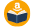 An open book with dark blue covers is centered inside an orange circle with a white lowercase letter “a" and a curved arrow above it, resembling the Amazon logo. Description generated by AI
