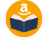 An open book with dark blue covers is centered inside an orange circle with a white lowercase letter “a" and a curved arrow above it, resembling the Amazon logo. Description generated by AI
